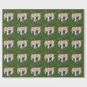 写真をクリスマスボードグリーンにアップロード ラッピングペーパー (フラット)