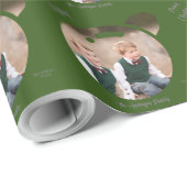 写真をクリスマスボードグリーンにアップロード ラッピングペーパー (ロールコーナー)