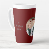 写真をクリスマスボーブルにアップロードする カフェラテマグ (左アングル)