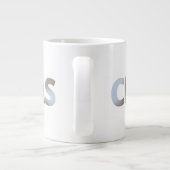 写真をクリスマス文字にアップロード ジャンボコーヒーマグカップ (裏面)