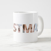 写真をクリスマス文字にアップロード ジャンボコーヒーマグカップ (正面右)