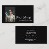 写真をテーマにした白黒パーソナライズされた 名刺 (正面/裏面)