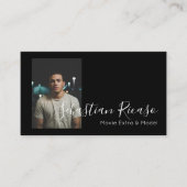 写真をテーマにした白黒パーソナライズされた 名刺 (正面)