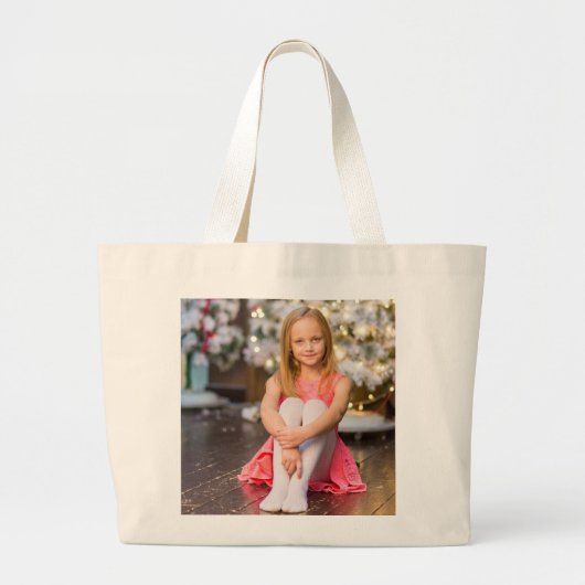 写真をトートに追加、個人用に ラージトートバッグ (正面)
