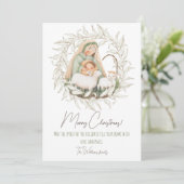 写真をバックに可愛いクリスマスカード シーズンカード (スタンド正面)