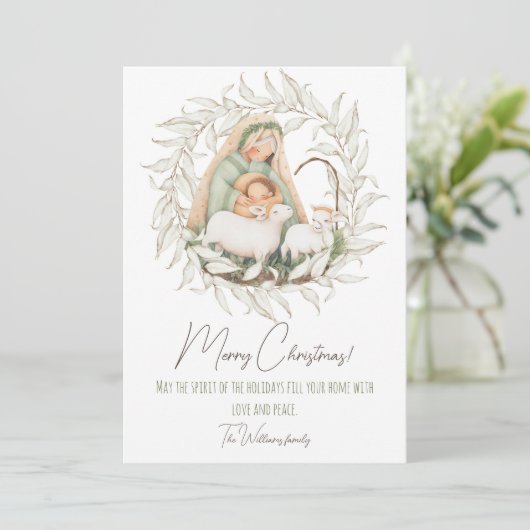 写真をバックに可愛いクリスマスカード シーズンカード (スタンド正面)