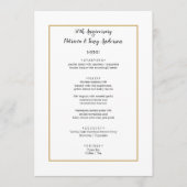 写真をバックに50周年 – ディナー メニュー (正面)