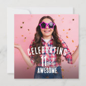 写真をパーソナライズした誕生日 招待状 (正面)