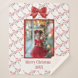 写真をパーソナライズMerry Christmas シェルパブランケット