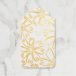 写真をフォイルの中に飾った感謝の花束 ギフトタグ