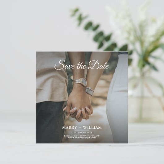 写真をミニマル置き換える日付カードを保存 案内状 (スタンド正面)