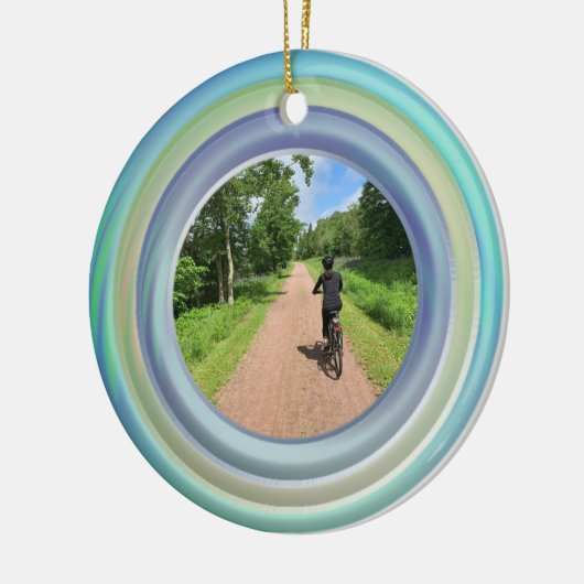 写真をリングや輪に追加するセラミックオーナメント セラミックオーナメント (左)