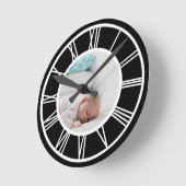 写真をローマパーソナライズされた数字にする ラウンド壁時計 (傾斜)