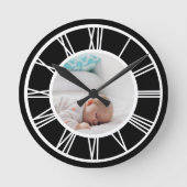 写真をローマパーソナライズされた数字にする ラウンド壁時計 (正面)