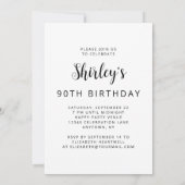 写真を使ったおしゃれな90歳の誕生日パーティー招待状 招待状 (裏面)