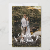 写真を使ったクリスマス妊娠発表カード 招待状 (正面)