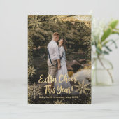 写真を使ったクリスマス妊娠発表カード 招待状 (スタンド正面)