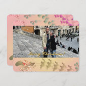 写真を使ったユニークなサンタのホリデーカード シーズンカード (正面/裏面)