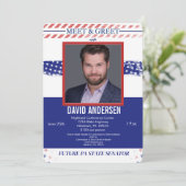 写真を使った政治的な会と招待状の挨拶 招待状 (スタンド正面)