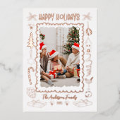 写真を使った遊び心あふれるクリスマスカード 箔シーズンカード (正面)