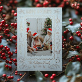 写真を使った遊び心あふれるクリスマスカード 箔シーズンカード