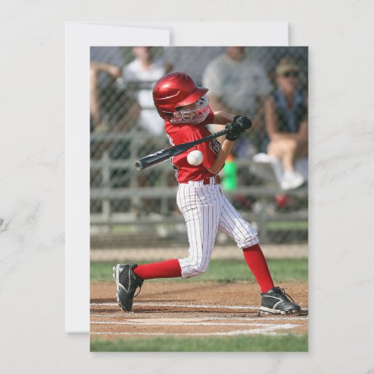 写真を使った野球の誕生日パーティーへの招待 招待状 (裏面)