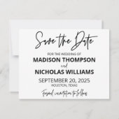 写真を使った「Save the Date」カード(2枚の写真付き) セーブザデート (裏面)