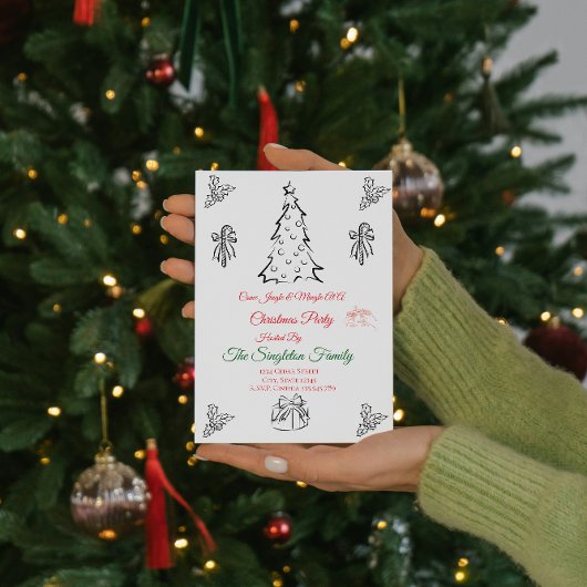 写真を使わないクリスマス招待状 招待状