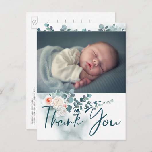 写真を使用したバプテスマサンキューカード 案内ポストカード (正面/裏面)