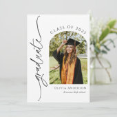 写真を使用した卒業発表 招待状 (スタンド正面)