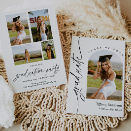 写真を使用した卒業発表 招待状