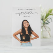 写真を使用した卒業発表 招待状 (スタンド正面)