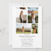 写真を使用した卒業発表 招待状 (裏面)