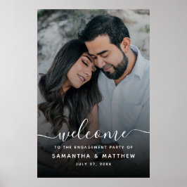 写真を使用した婚約パーティの署名へようこそ ポスター