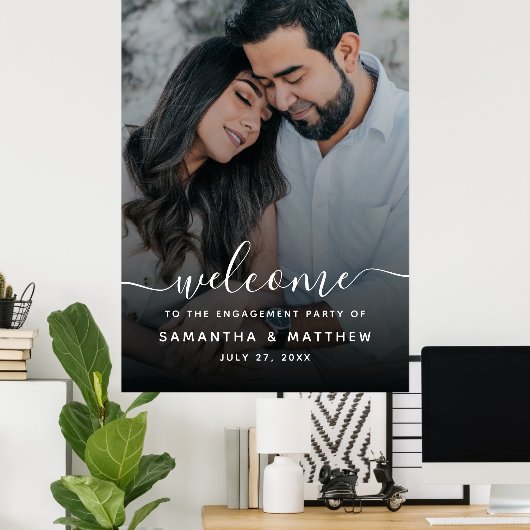 写真を使用した婚約パーティの署名へようこそ ポスター (ホームオフィス)
