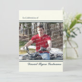 写真を使用した実績お祝い 招待状 (スタンド正面)