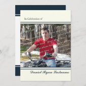 写真を使用した実績お祝い 招待状 (正面/裏面)