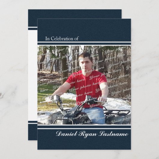 写真を使用した業績の名誉 招待状 (正面/裏面)