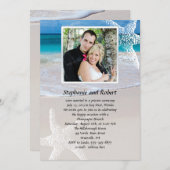 写真を使用した沿岸の誓い結婚の発表 招待状 (正面/裏面)