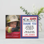 写真を使用した警察と火災のサンキューカード 招待状 (スタンド正面)