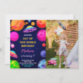 写真を使用したOuter Space誕生日招待状 招待状 (正面)