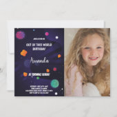 写真を使用したOuter Space誕生日招待状 招待状 (正面)