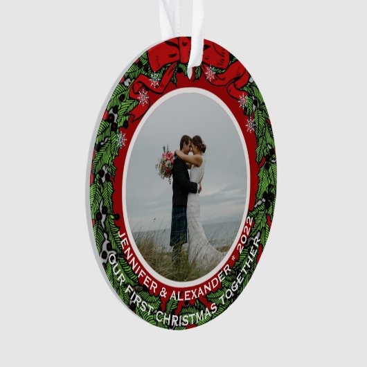 写真を使用して独自の初めてのクリスマスを作成する オーナメント (正面)