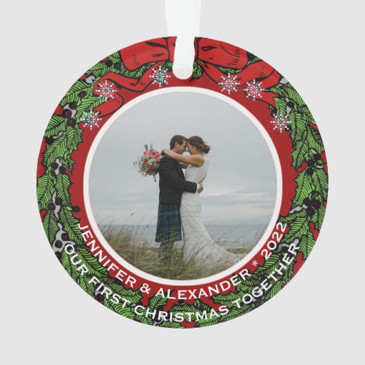 写真を使用して独自の初めてのクリスマスを作成する オーナメント (裏面)