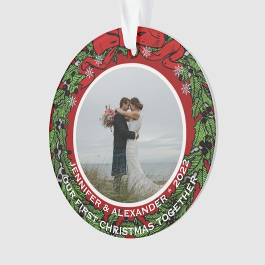 写真を使用して独自の初めてのクリスマスを作成する オーナメント (正面)