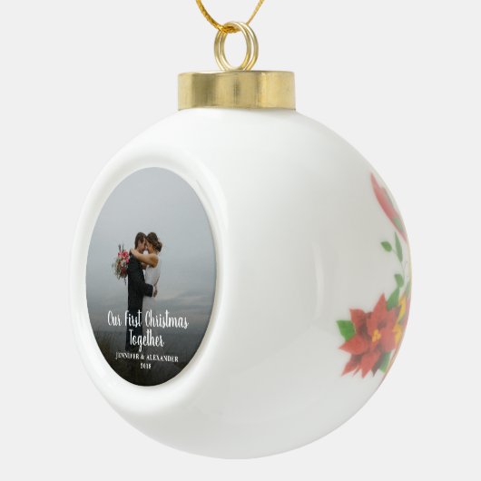 写真を使用して独自の初めてのクリスマスを作成する セラミックボールオーナメント (右)