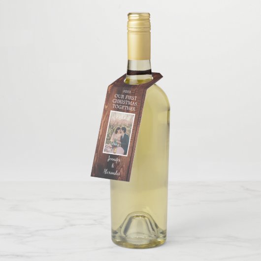 写真を使用して独自の初めてのクリスマスを作成する ボトルネックタグ (アングル)