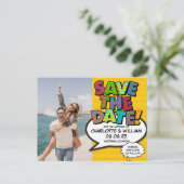 写真を保存する日付おもしろいレトロ漫画ブックアーポップ・アートのト ポストカード (スタンド正面)