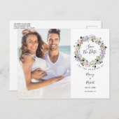 写真を保存する日付の水色フローラガーランド ポストカード (正面/裏面)