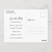 写真を保存する日付の水色フローラガーランド ポストカード (裏面)